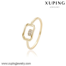 14849 xuping moda jóias nova simples projeto da forma quadrada de diamante CZ anel de dedo jóias